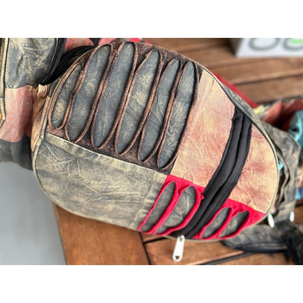 Hobo Patch Cutting Crossbody Backpack Rucksack Outdoor Boho Hippie Ethnic Hiking - Picture 7 of 9